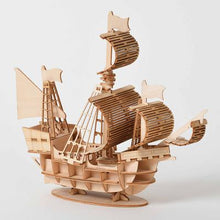 Load image into Gallery viewer, Laser Cutting DIY  Sailing Ship Toys 3D Wooden Puzzle Toy Assembly Model Wood Craft Kits Desk Decoration for Children Kids