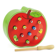 Load image into Gallery viewer, 3D Cognitive Education Puzzle Toys Color Wood Toys Magnetic Caterpillar Animal Early Childhood Education Catch Worm Game